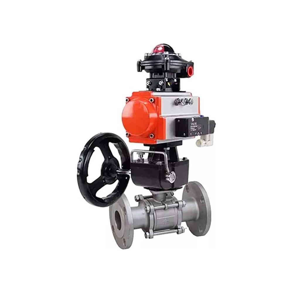 Изображение товара Кран шаровой DN.ru КШФПТ 304.180 Ду50 Ру40 с пневмоприводом 220VAC