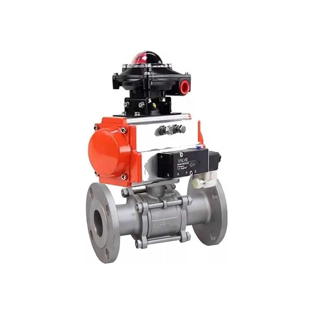 Изображение товара Кран шаровой DN.ru ДУ50 Ру40 пневмопривод фланцевый 2-х ходовой