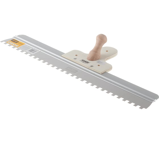 Изображение товара Универсальный шпатель HARDY зубчатый, серия 69, дер.ручка, 50см, зуб.10мм х 10мм 0820-696010