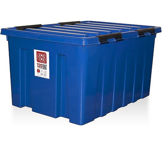 Изображение товара Контейнер на роликах с крышкой Rox Box 120 л, синий M-120-00.06
