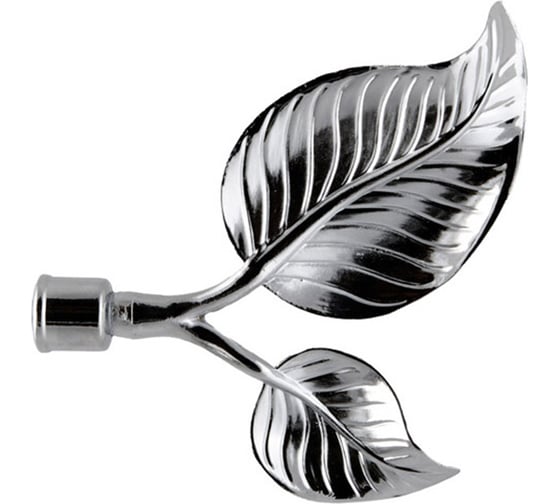 Изображение товара Наконечник Peora Берёзовый лист хром глянец 16 мм 2 шт 52038