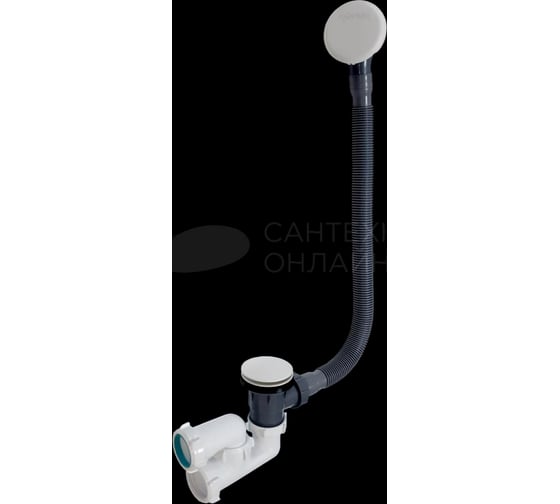 Изображение товара Слив-перелив Радомир автомат, с сеточкой (белый, с сифоном) 2-19-1-0-9-000