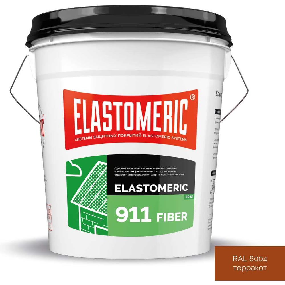Изображение товара Мастика Elastomeric 911 Fiber для гидроизоляции и защиты крыш 20 кг