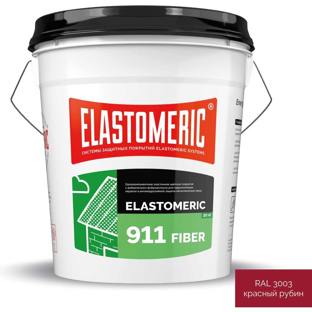 Изображение товара Мастика Elastomeric Systems 911 Fiber для защиты металлических крыш 20 кг