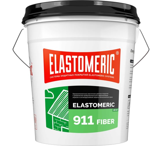Изображение товара Мастика Elastomeric Systems для гидроизоляции, окраски и антикоррозийной защиты металлических крыш Elastomeric 911 Fiber 20 кг коричневая fiber_8017_20kg