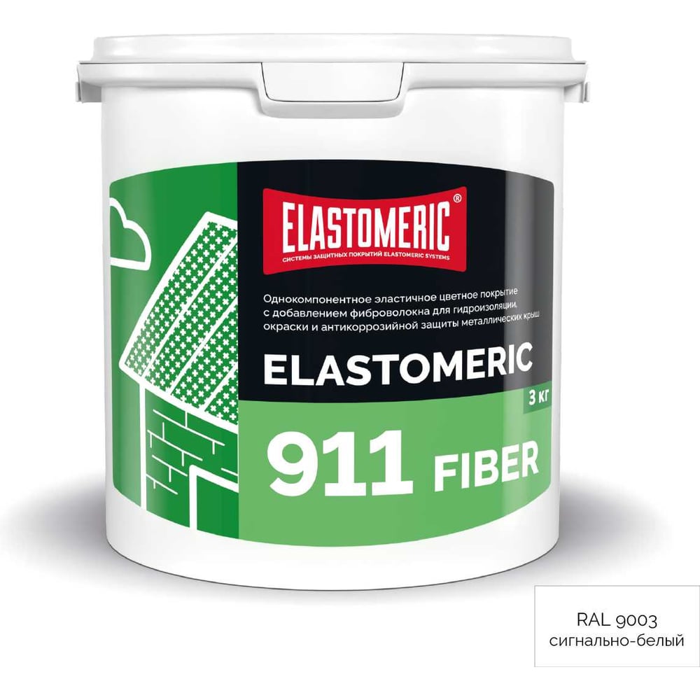Изображение товара Мастика Elastomeric Systems Elastomeric 911 Fiber для металлической кровли 3 кг