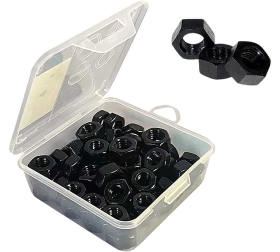 Изображение товара Гайка 23 Болта черная М8 к.п.10 DIN934 в органайзере, 150 шт. 2000000605548орг-ф150