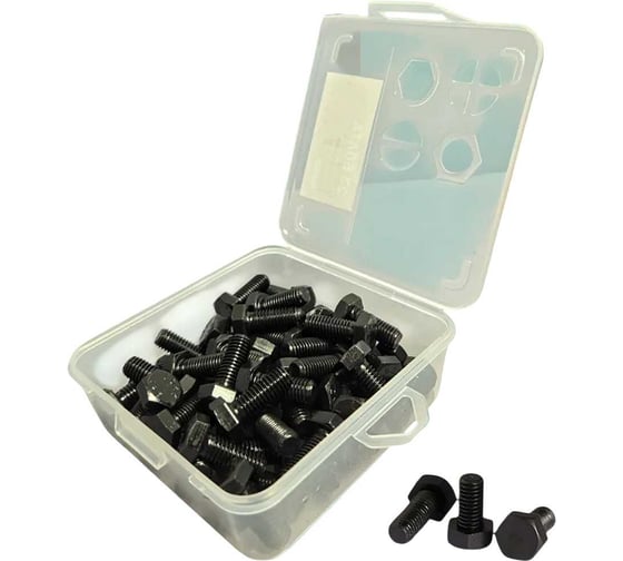 Изображение товара Болт 23 Болта чёрный 8х30 мм к.п.12.9 DIN933 в органайзере,40 шт. 4218орг-ф40