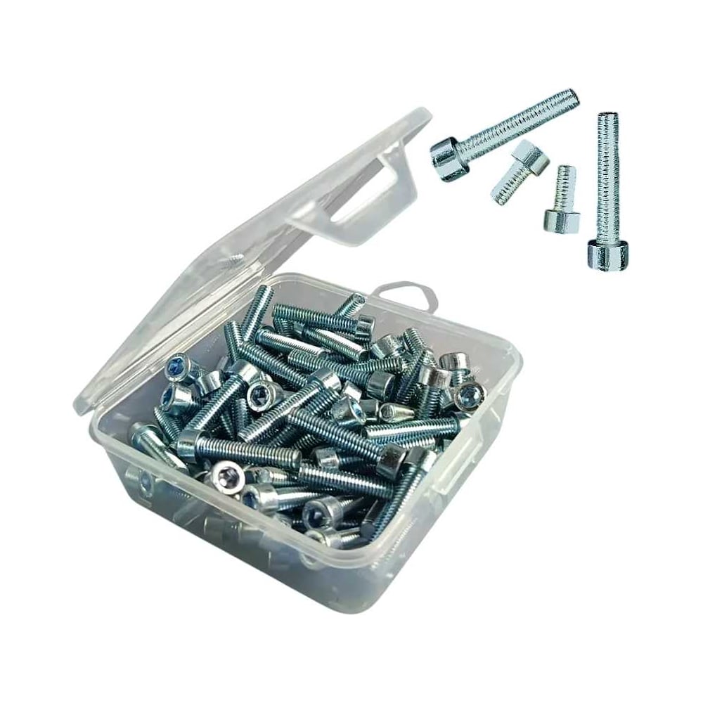 Изображение товара Винт 23 Болта ПР 6х40 мм ОЦ к.п.8.8 DIN912 в органайзере, 70 шт.