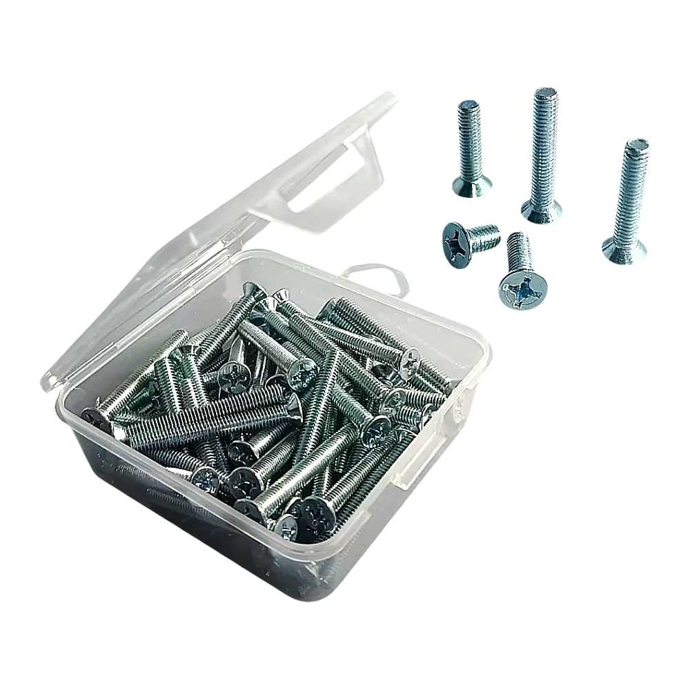 Изображение товара Винт 23 Болта потайной ОЦ 4х16 DIN965 в органайзере 400 шт.