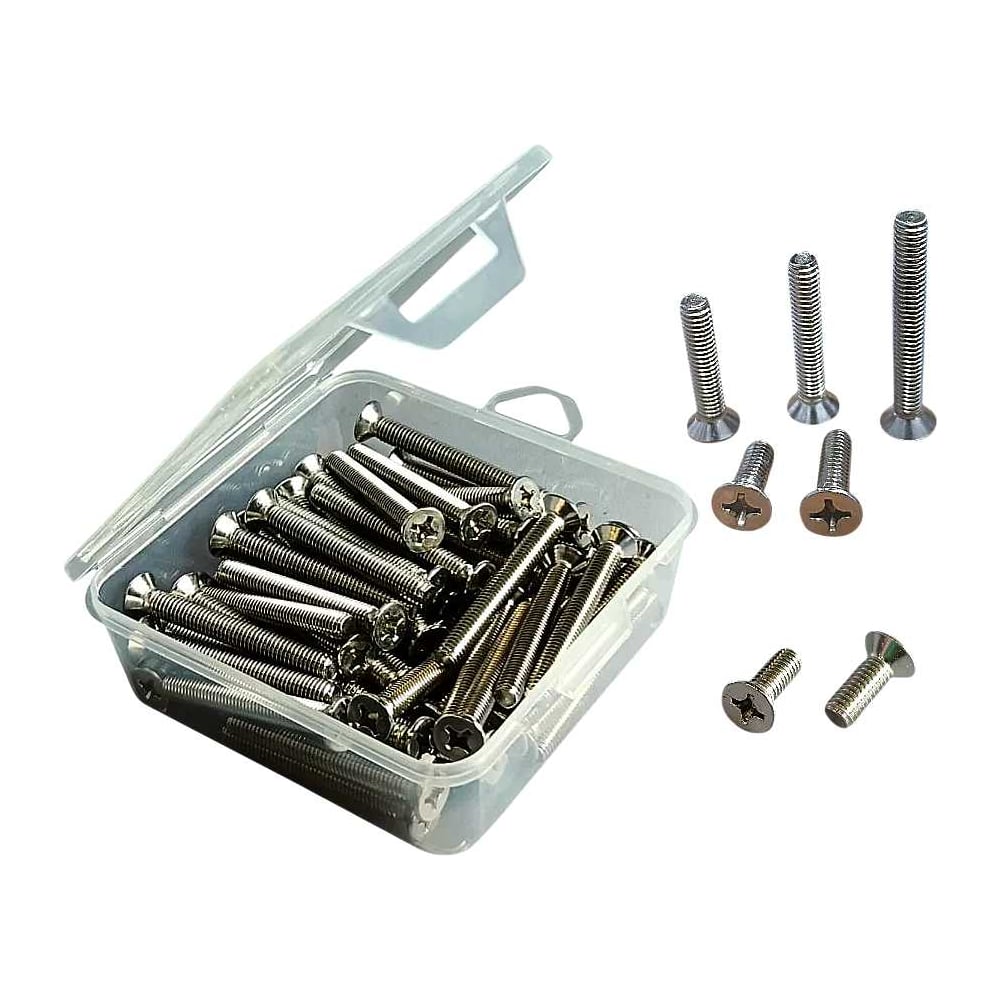 Изображение товара Винты потайные нержавеющие 6х35 мм в органайзере, 80 шт.