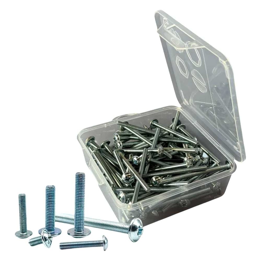 Изображение товара Винт 23 Болта с прессшайбой М4х14 DIN967 в органайзере 260 шт