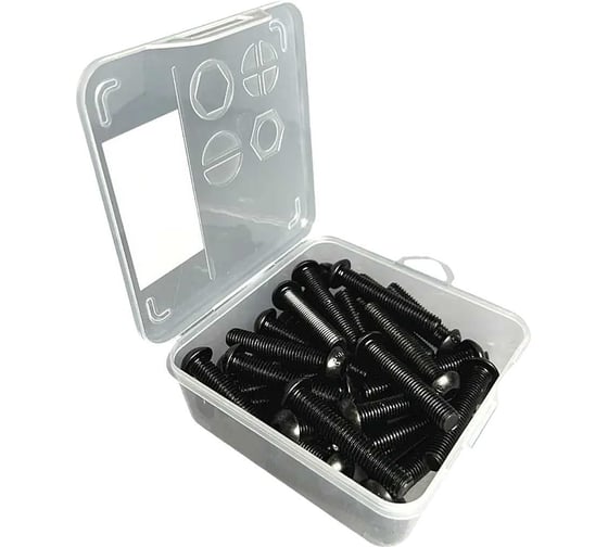 Изображение товара Винт 23 Болта чёрный 8х20 ISO 7380 к.п.10.9 в органайзере, 60 шт. 2000000633848орг-ф60