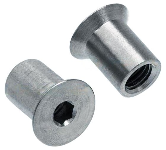 Изображение товара Гайка Море-Метизов Эриксона потай.гл.внутр.шестигр АРТ 9062 нержавеющая сталь А1 M4X12 мм,100 шт GAY9062А1M412100М