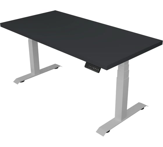 Изображение товара Стол с регулируемой высотой StolStoya ТАМЕРЛАН подстолье белое и столешница МДФ эмаль Сланцево-серая 160х80 см PE412WSS16080