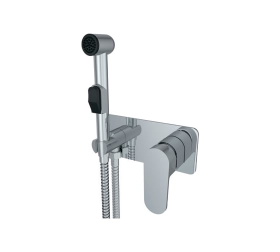 Изображение товара Комплект скрытого монтажа для биде ViEiR квадратная панель, хром смеситель и гигиеническая лейка V283553