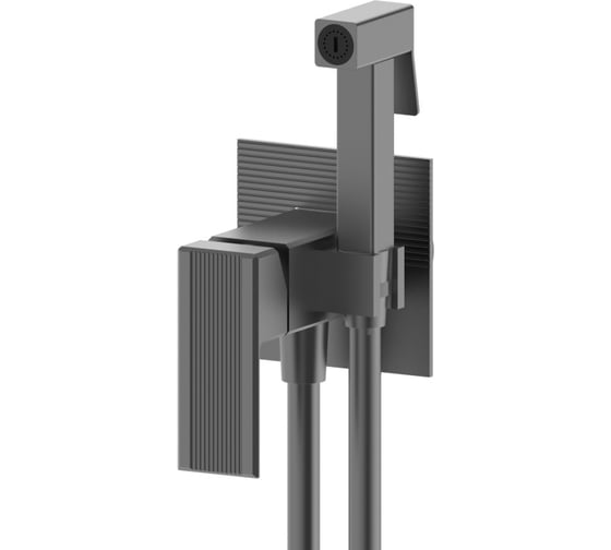 Изображение товара Комплект скрытого монтажа для биде ViEiR графит, смеситель и гигиеническая лейка V443553-G