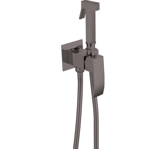 Изображение товара Комплект скрытого монтажа для биде ViEiR квадрат, настенный графит, со шлангом и лейкой V433553-G