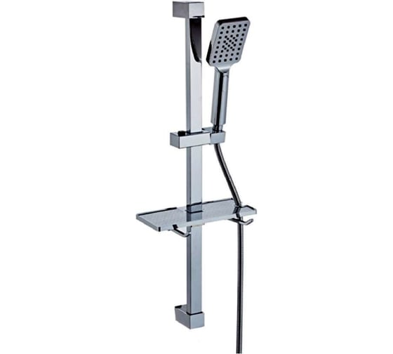 Изображение товара Стойка для душа ViEiR с шлангом и лейкой, квадратная, универсальная, настенное крепление VR051