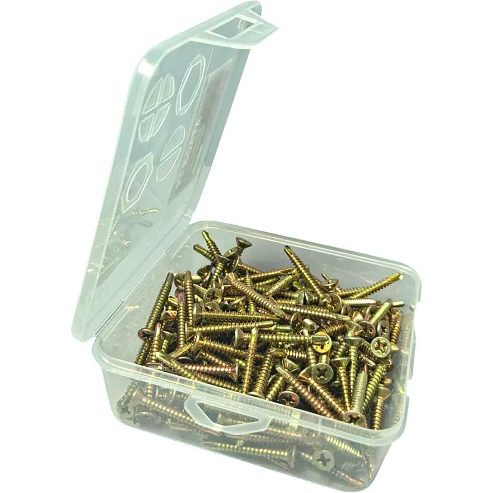 Изображение товара Саморез оконный 3,9x13 мм, 540 шт в органайзере, желтый цинк, потайная головка
