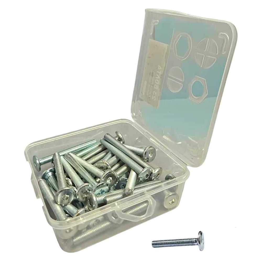 Изображение товара Мебельный винт 23 Болта 6х60 DIN7420 в органайзере 30 шт