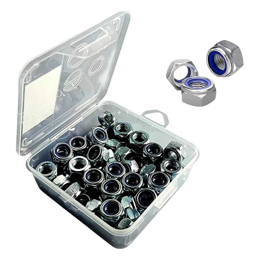 Изображение товара Гайка стопорная 23 Болта М6 DIN985 в органайзере 250 шт