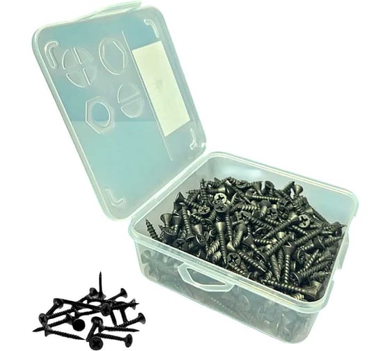 Изображение товара Саморез для крепления ГВЛ 23 Болта 3,9х35 чёрный в органайзере, 170шт БП-00002649орг-ф170