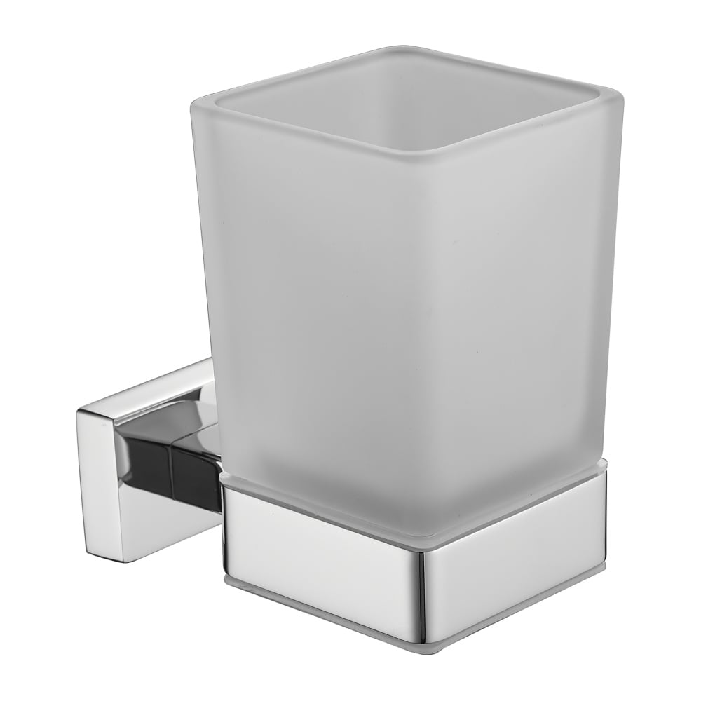 Изображение товара Настенный стакан для зубных щеток ViEir с держателем стеклянный хром V5005