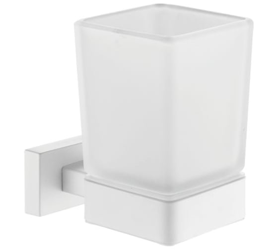 Изображение товара Настенный стакан для зубных щёток ViEir с держателем стеклянный, белый V5005-F