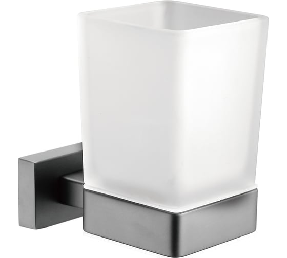 Изображение товара Настенный стакан для зубных щёток ViEir с держателем стеклянный, графит V5005-G