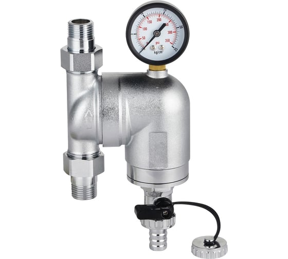 Изображение товара Фильтр поворотный ViEiR с манометром, никель, 3/4 VP169