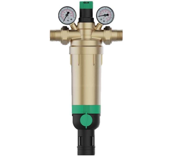Изображение товара Фильтр ViEiR с обратной промывкой и регулятором давления, двумя манометрами, 1, для горячей воды JH196