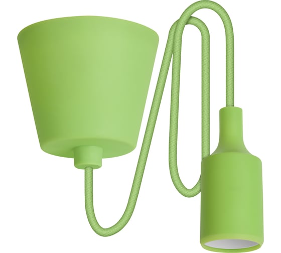 Изображение товара Пластиковый патрон E27 REV с подвесом 1 м, зеленый 24644 2