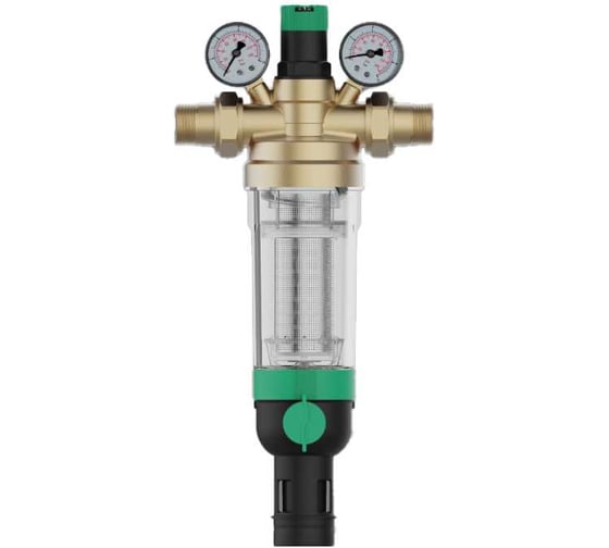 Изображение товара Фильтр ViEiR с обратной промывкой и регулятором давления, двумя манометрами, 1, для холодной воды JC197