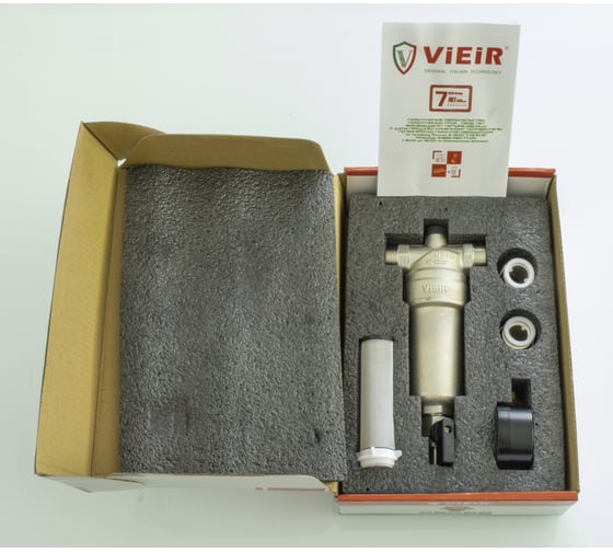Изображение товара Фильтр ViEiR с манометром, металлический корпус, никель, 1 JH155-N