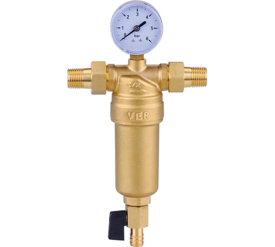 Изображение товара Фильтр ViEiR с манометром, металлический корпус, 3/4 JH153
