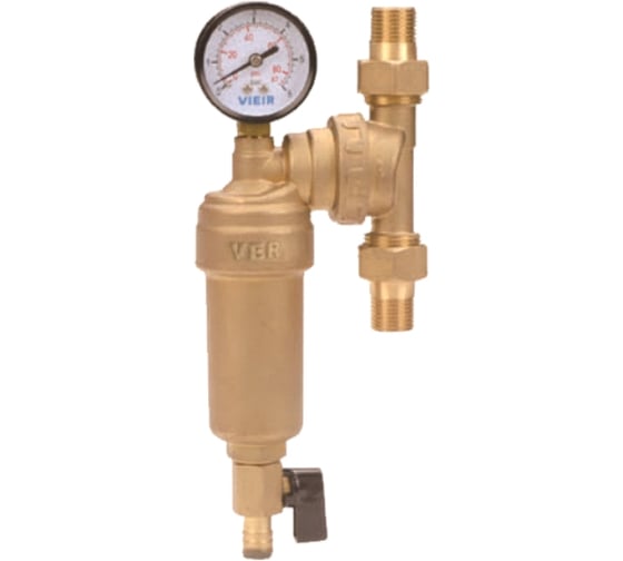 Изображение товара Фильтр ViEiR свободного вращения с манометром, металлический корпус, 1/2 JH147
