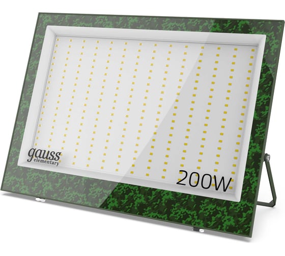 Изображение товара Прожектор светодиодный Gauss Elementary 200W 18000lm IP65 6500К ХАКИ 1/10 GFD008