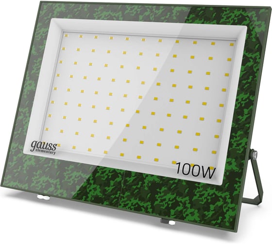 Изображение товара Прожектор светодиодный Gauss Elementary 100W 9500lm IP65 6500К ХАКИ 1/20 GFD006