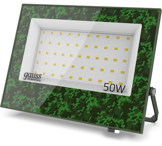 Изображение товара Прожектор светодиодный Gauss Elementary 50W 4500lm IP65 6500К ХАКИ 1/40 GFD004