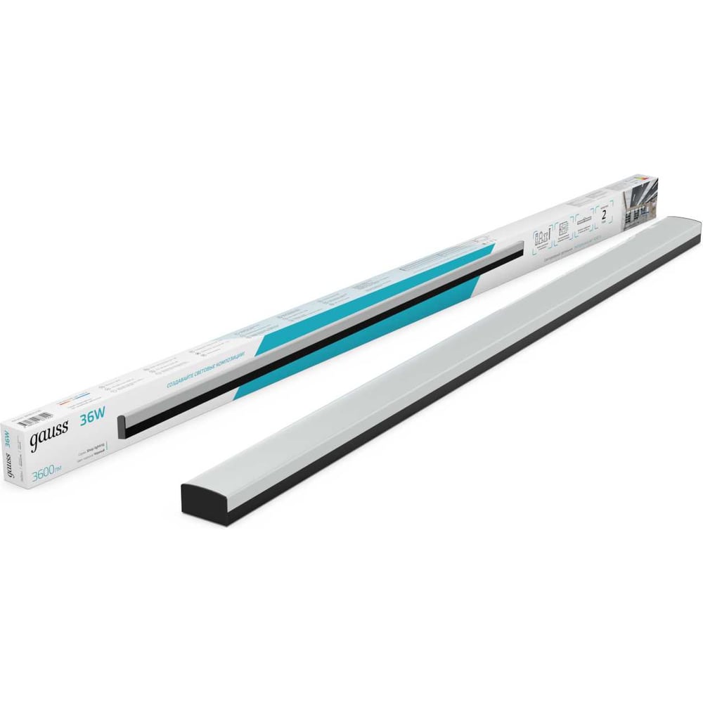 Изображение товара Светильник светодиодный GAUSS Shop Lighting 1190x60x36мм 36W 4000K черный Изображение товара Светильник светодиодный GAUSS Shop Lighting 1190x60x36мм 36W 4000K черный