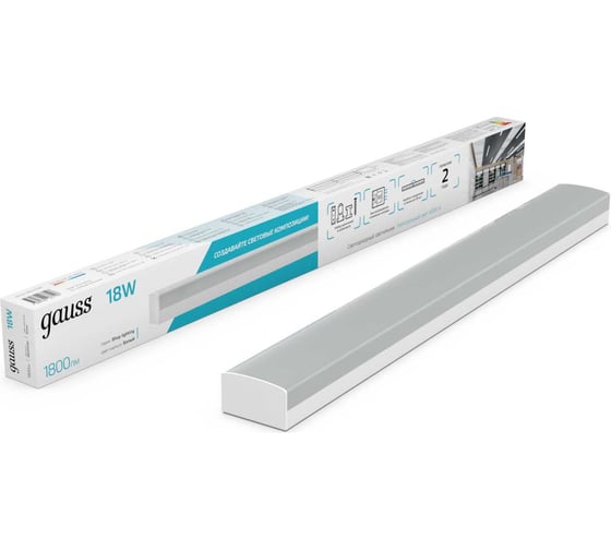 Изображение товара Св-к светодиодный Gauss матовый IP40 590x60x36мм 18W 1800Лм 4000K Shop Lighting белый 883525280