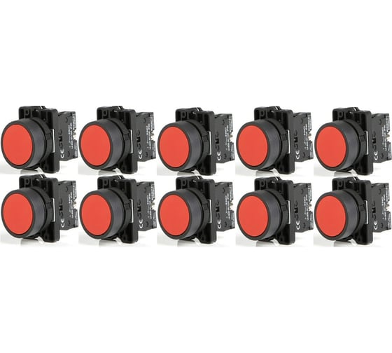 Изображение товара Кнопка возвратная красная (УПАКОВКА из 10 штук) XB2-EA42 (ZB2-BE102) 1NC IP40 ANDELI ADL10-393