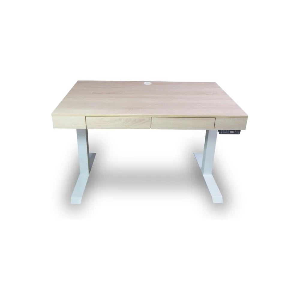 Изображение товара Дизайн-стол с регулируемой высотой StolStoya Крылов белый дуб светлый