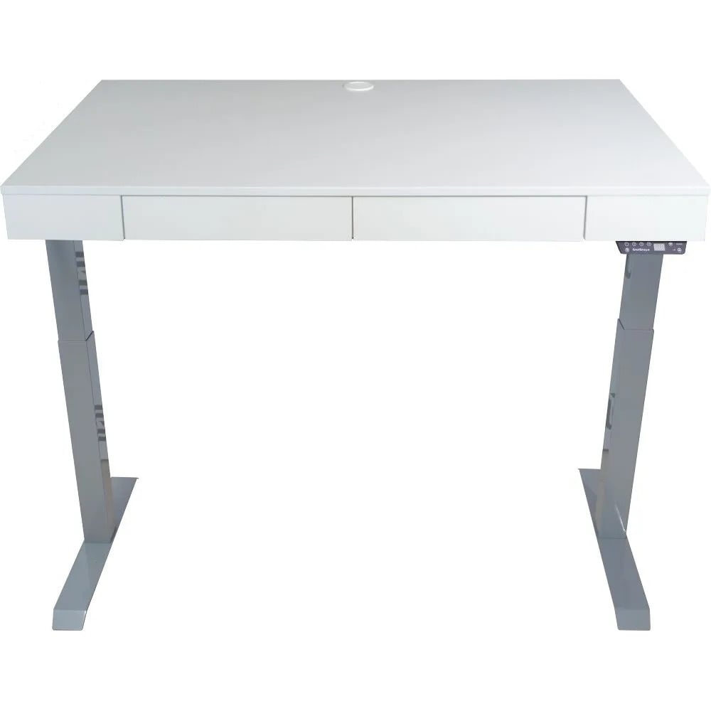 Изображение товара Дизайн-стол с регулируемой высотой StolStoya Крылов белый и серый SEK-PE211G-White