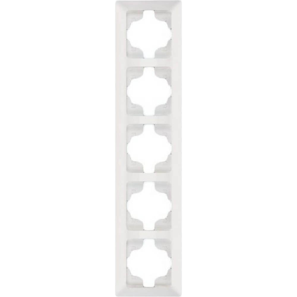 Вертикальная пятиместная рамка NE-AD, цвет белый