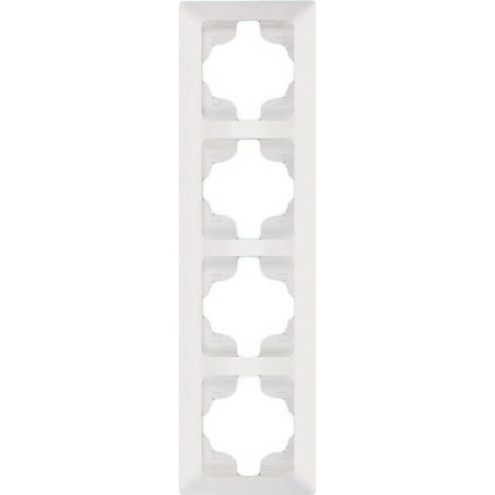 Вертикальная четырехместная рамка NE-AD, цвет белый