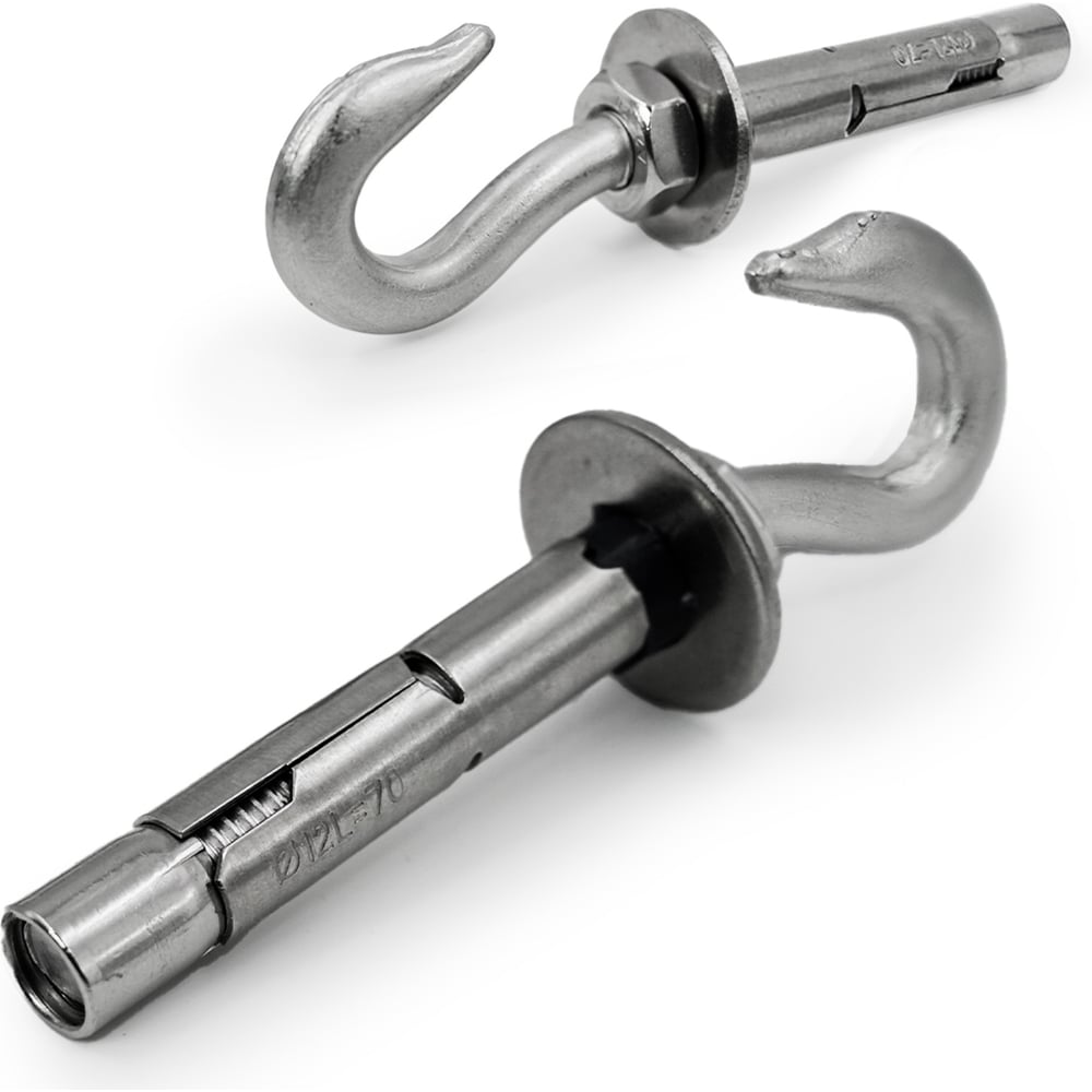 Изображение товара Анкерный болт KREPFIELD М10-12х80 с крюком из нержавеющей стали А2