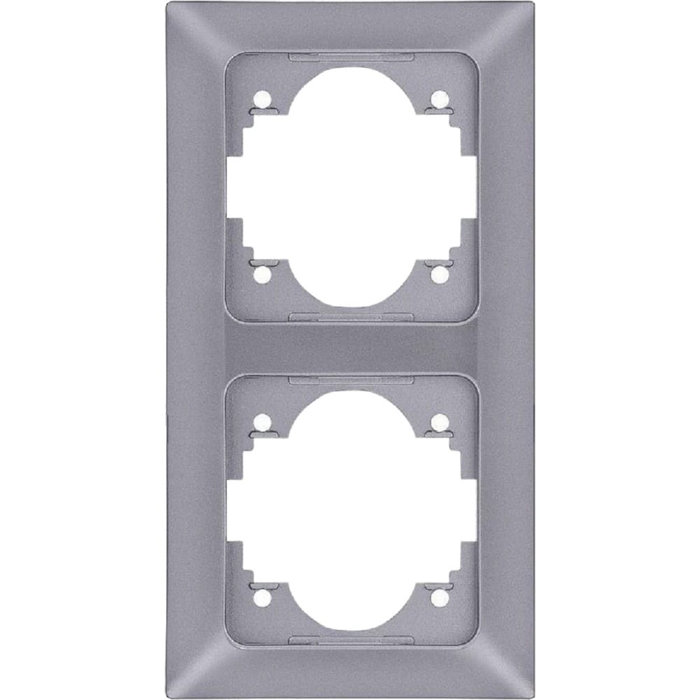 Вертикальная двухместная рамка NE-AD, цвет серебро