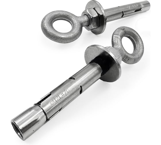 Изображение товара Анкерный болт KREPFIELD Нержавеющий М8-10х65 с кольцом ART 9373 А2 10 шт 9373А2АНКЕРM8-10х65-10